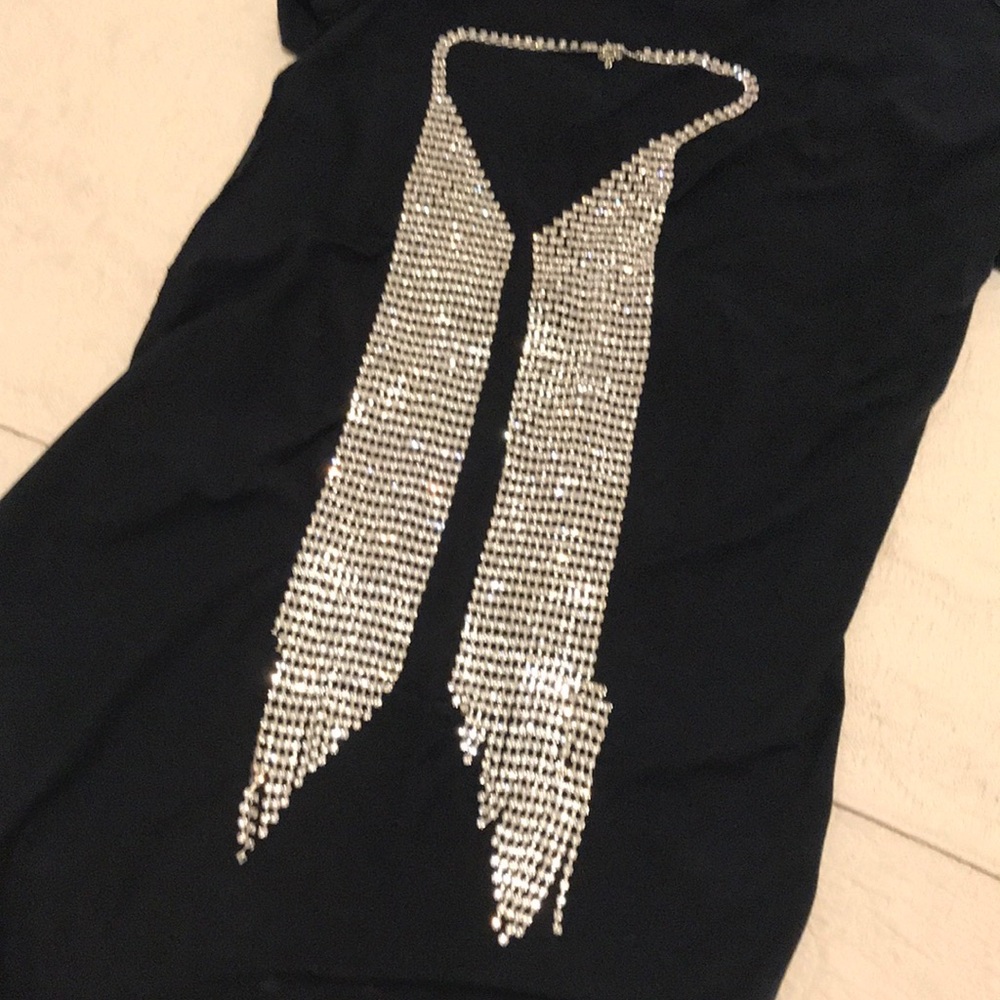necklace / tie jeweled crystal piece -
